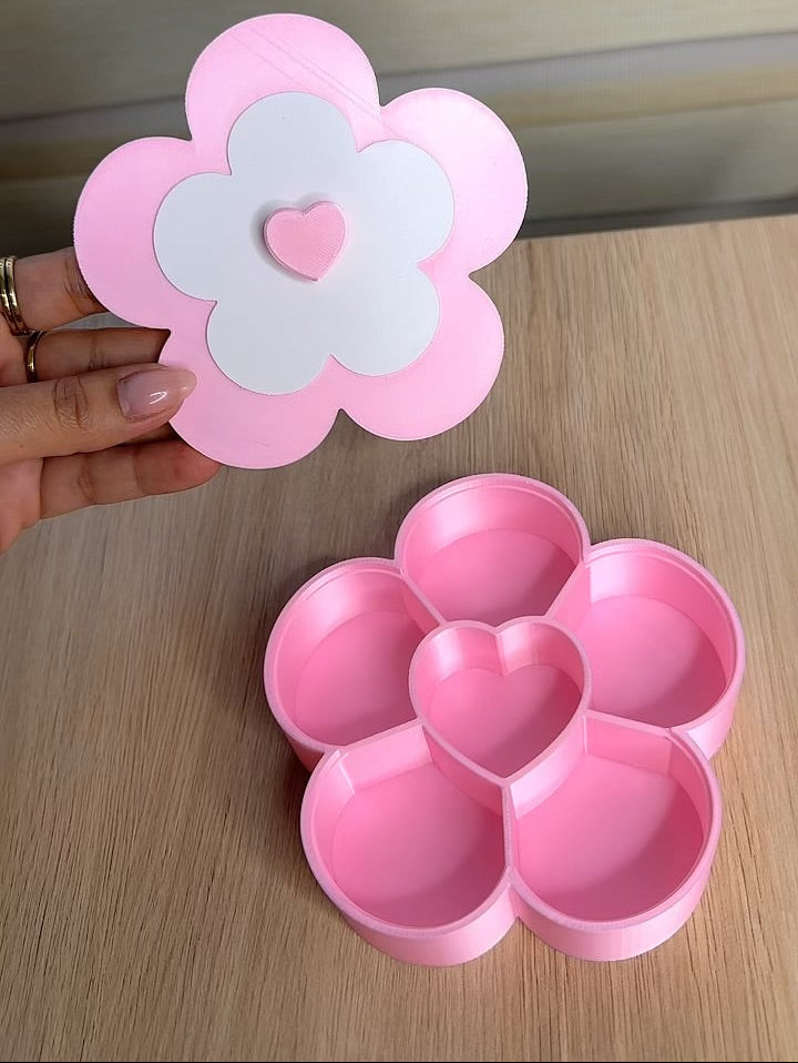 Organizador Flor con Divisiones | Archivo Digital STL